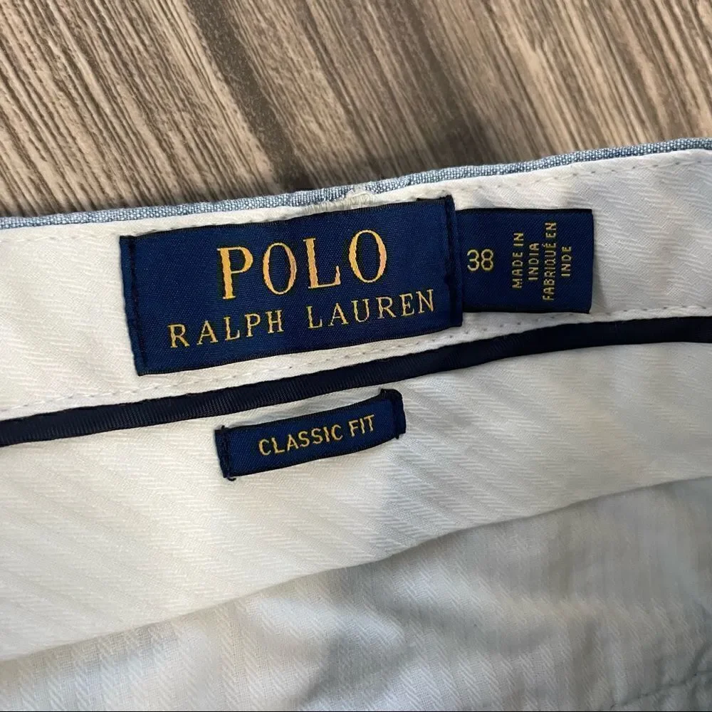 Polo Ralph Lauren Classic Fit Chambray Blue Shorts
